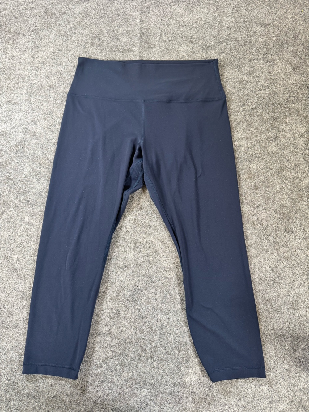 Lululemon Crop Leggings Womens Size 14 Navy Blue High Rise Athletic Yoga